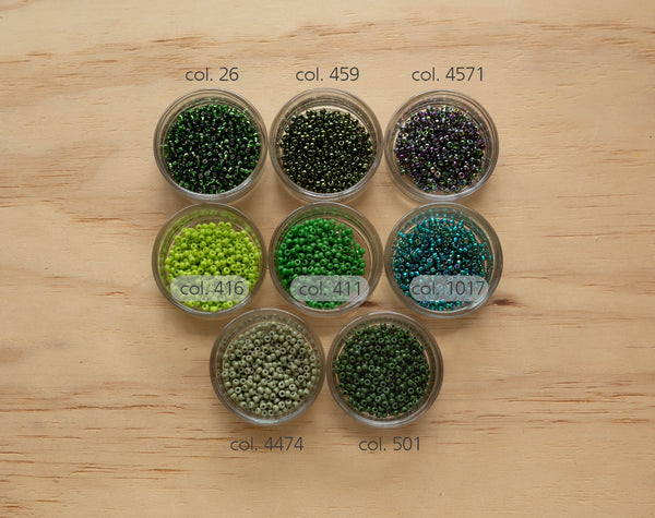 Miyuki seed beads - Shades of green