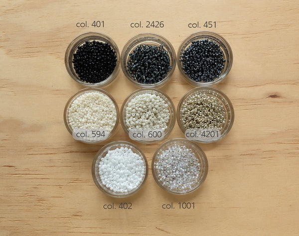 Miyuki seed beads - Shades of black and white