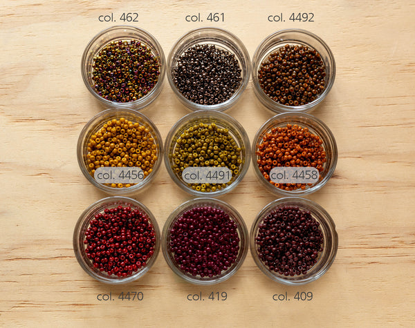 Miyuki seed beads - Shades of yellow and brown
