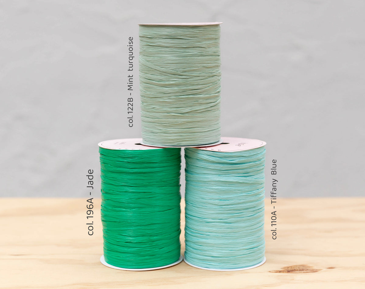 ISPIE Raffia Yarn - shades of green and blue - 250m – WoolfieYarn