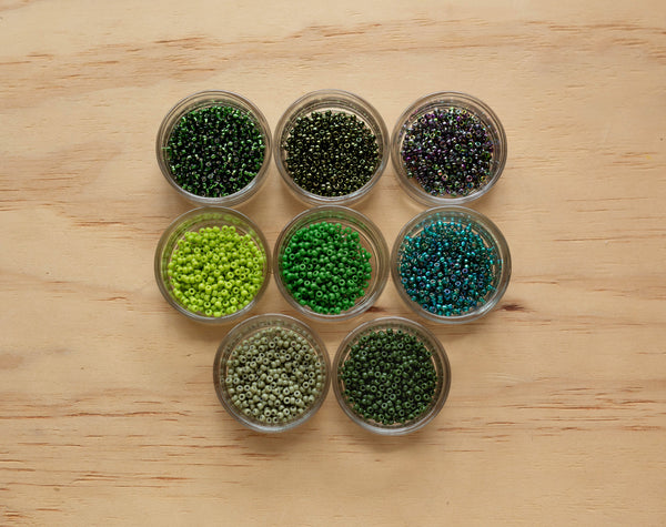 Miyuki seed beads - Shades of green