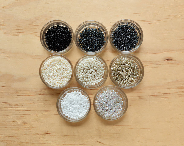 Miyuki seed beads - Shades of black and white