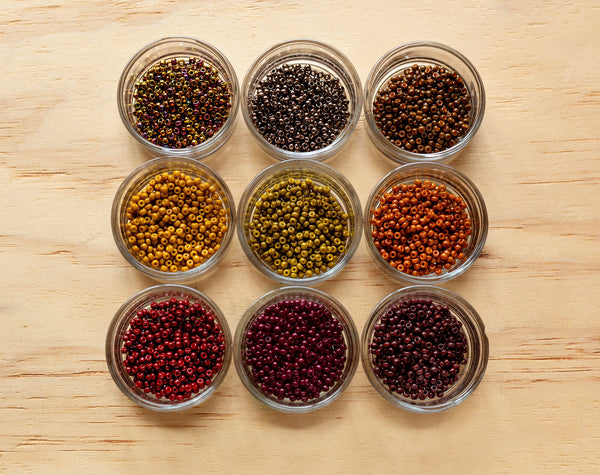 Miyuki seed beads - Shades of yellow and brown