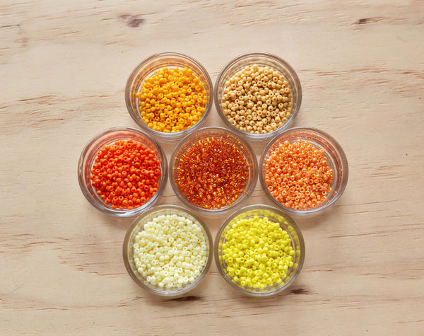 Miyuki seed beads - Shades of yellow and orange